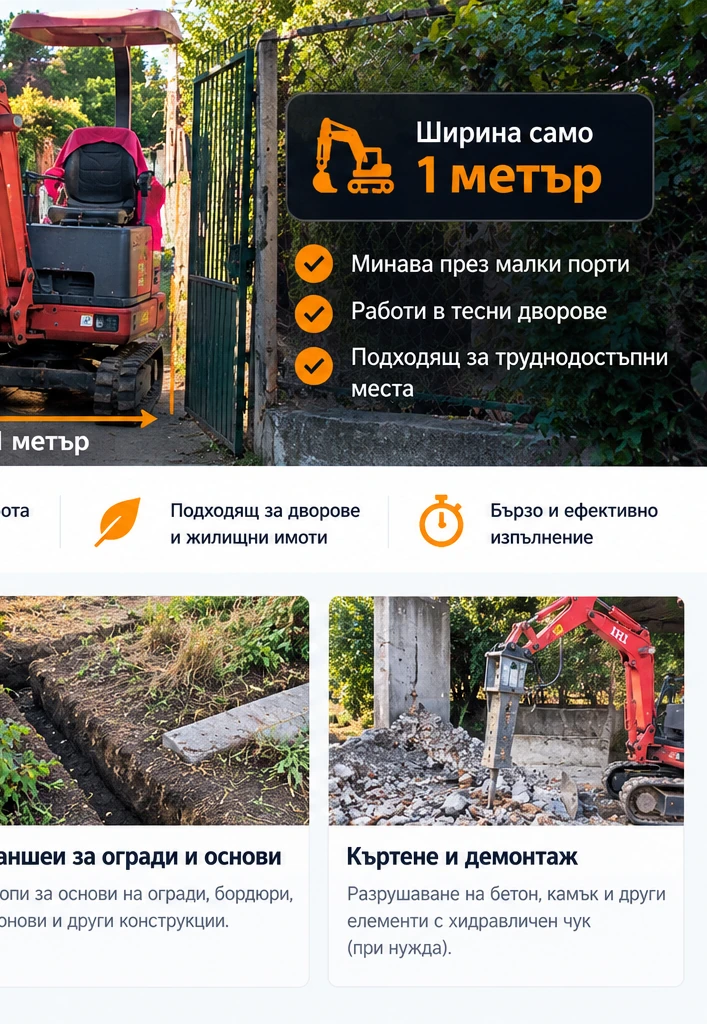 Услуги с мини багер